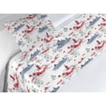 thumbnail image 3 of Winter Bed Runner Set, Happy Family Skiing on Ice Town Life Illustrated Snowy Pine Tree Print, Decorative Bedding Scarf & a Pillow Sham for Hotels Homes, Twin, Sea Blue Off White Ruby, by Ambesonne, 3 of 3