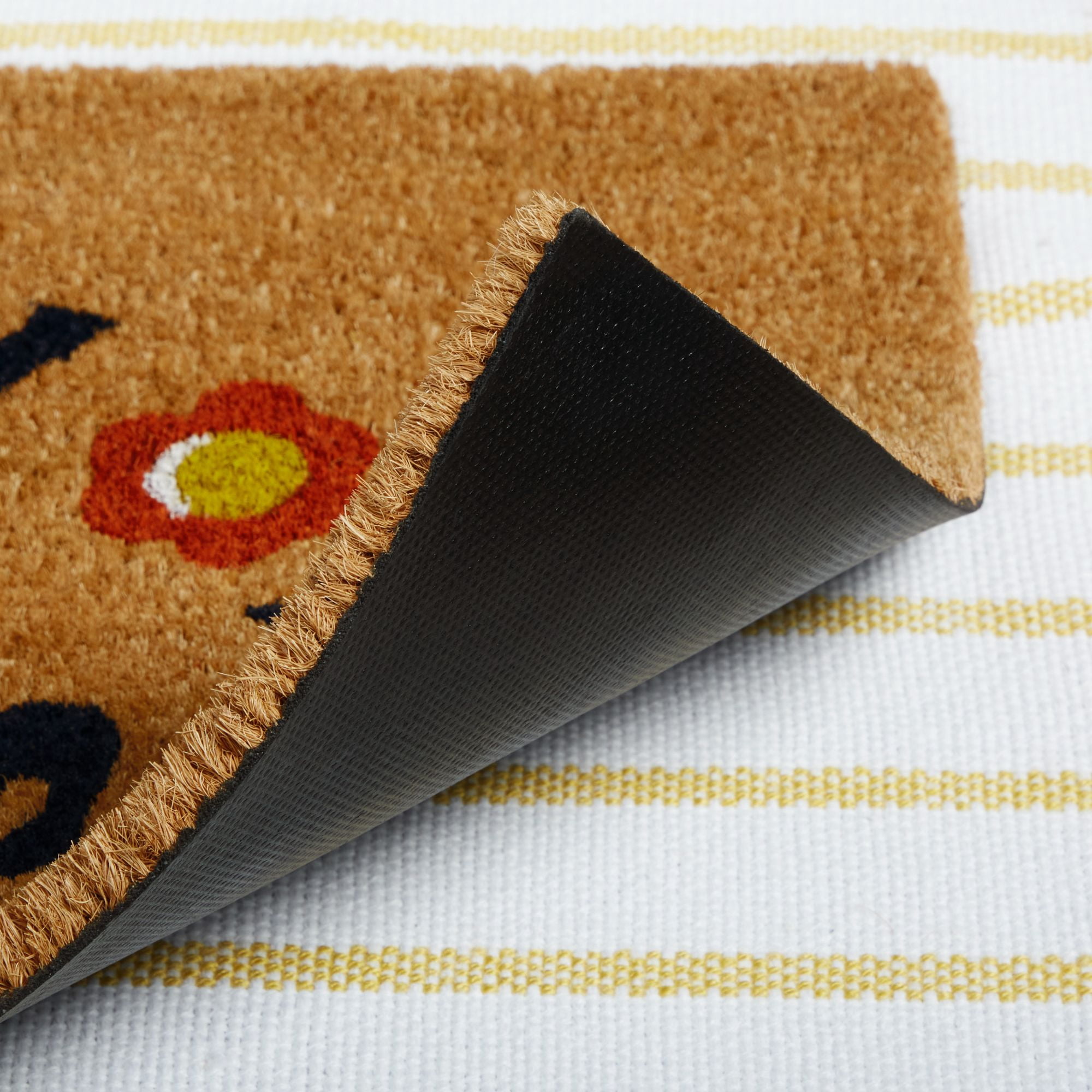 Wanda June Home Stay Awhile 2 Piece Coir Doormat Set, Yellow/Multicolor by Miranda Lambert