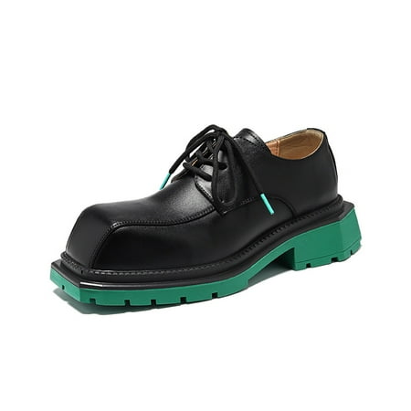 

Square Toe Shoes Men‘s Casual Personalized Thick-soled High-end Style British Derby Shoes 4788-W