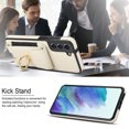 thumbnail image 4 of For Samsung Galaxy S21 Wallet Case with Card Holder, 360°Rotation Ring Holder Kickstand, 4 Card Slots PU Leather Case, RFID Blocking Magnetic Clasp Protective Cover,Apricot, 4 of 16
