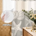 thumbnail image 3 of No Hook Shower Curtain, Grey Starfish Coastal Shower Curtains for Bathroom with See Through Top Window, Shell Coral Summer Beach Nautical Ocean Waterproof Bath Curtain Stand Up Stall 36"x72", 3 of 9