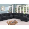 thumbnail image 2 of Modern Living Room 6pc Modular Sectional Set Dark Gray Chenille Couch Right Facing Chaise Cupholders Console Storage, 2 of 7