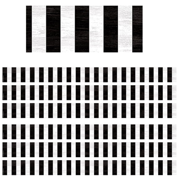 Teacher Created Resources Modern Farmhouse Black Stripes Straight Border Trim, 35 Feet Per Pack, 6 Packs