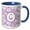 Blue/White, variant on 3drose, Letter C in Circle Over Swirly Floral Pattern in Purple and White, 11oz Two-tone Blue Mug