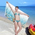 thumbnail image 6 of Coolnut Beach Towels Summer Time Sea Shells Camping Towels Starfish Sand Free Beach Towel, 30"x60" Large Beach Towels Quick Dry Bath Travel Towels Pool Yoga Beach Mat for Men Women, 6 of 6