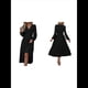 thumbnail image 3 of Vestidos Largos Bohemios de Otoño para Mujer, con Cuello en V, Lunares, Cintura Alta, Corte A y Volantes, para Vacaciones. Negro S, 3 of 7