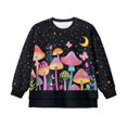 thumbnail image 4 of Xoenoiee Mushroom Butterfly Moon Star Print Girls Oversized Tunic Sweatshirt, Crewneck Long Sleeve Pullover with Side Slits, Long Loose Casual Top Fall Outfits, Size 13-14 Years, 4 of 7