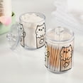 thumbnail image 2 of Yayeee 4 Pack Qtip Holder Bathroom Cotton Swab Canister with Lid Clear Dispenser Set, Beige Chubby Cat, 2 of 6