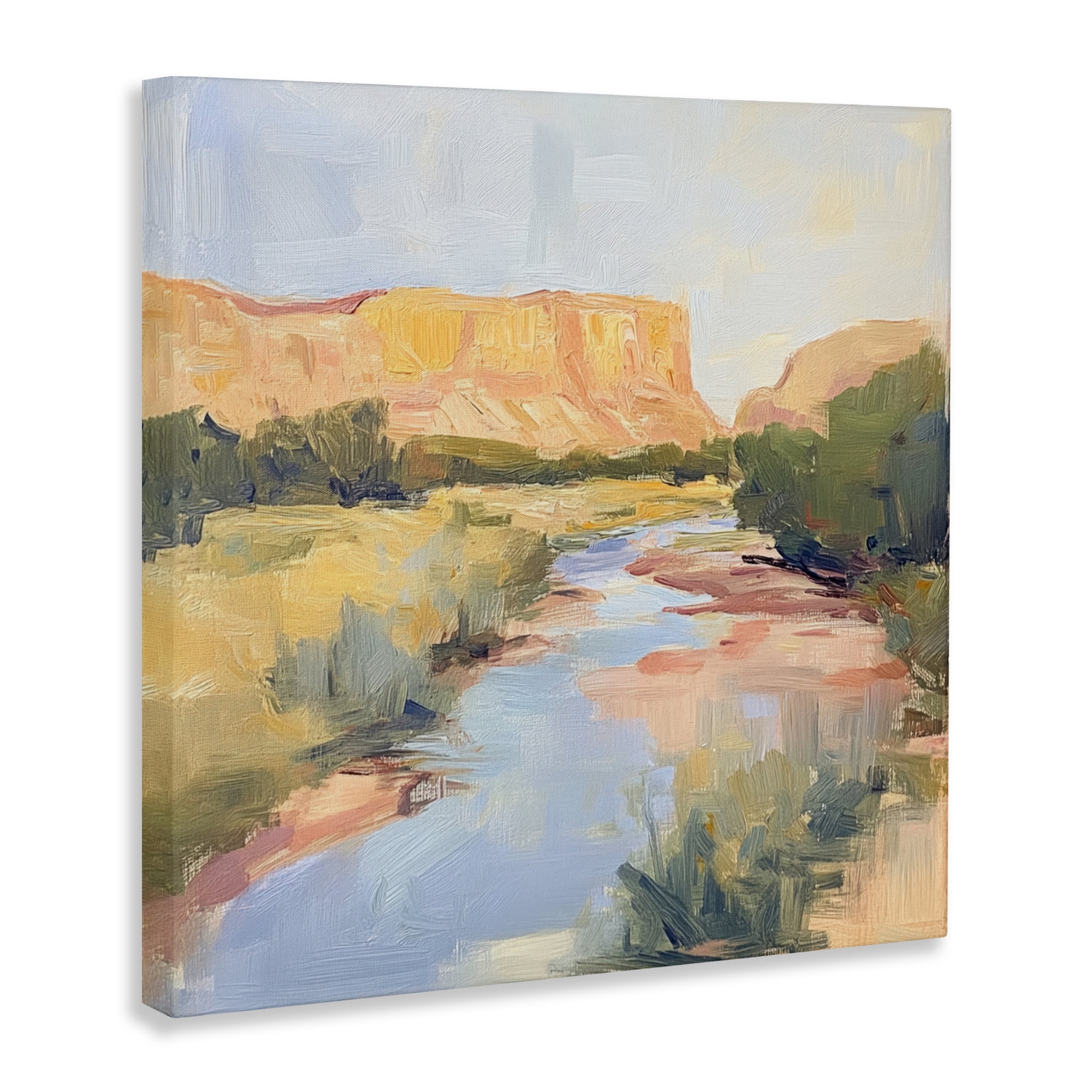 Stupell Industries Painted Plateau River Reflection Canvas Wall Art, design by Petal Prints Design