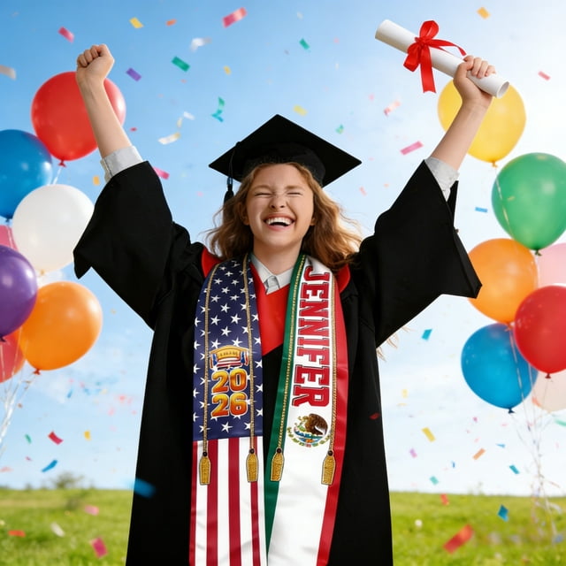 Klonfd Double Printed Graduation Cape. Customizable With Names. Graduation Season Product Suitable For Graduation Ceremonies