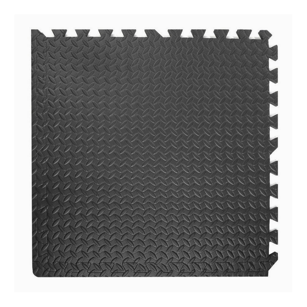 Xspec  3/8" Thick 100 Sq Ft Steel EVA Foam Floor Exercise Gym Mats 25 pcs, Black