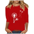 thumbnail image 1 of Plebaso Hauts pour Femmes Manches 3/4 Chemises Imprimées Décontractées Tuniques Col Rond Blouses pour Femmes, 1 of 4