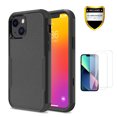 thumbnail image 1 of Apple iPhone 13 Case with Screen Protector , for iPhone Series Rugged Rubber Durable 3 in 1 Cover , Phone Case for Girl Men Women Cute (Black), 1 of 7