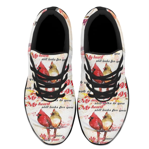 Cardinal My Mind Still Talks To You Shoes Women's Fashion Sneakers Tennis Running Shoes for Men Women Black Size 3.5