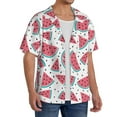 thumbnail image 4 of Wukai Watermelon Men's Casual Short-Sleeve Button Down Shirt - Lightweight Summer Dress Shirt for Daily Wear-XX-Large, 4 of 7