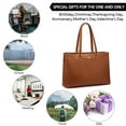 thumbnail image 6 of Lovevook Work Tote Bag for Women, Waterproof Pu Leather Laptop Shoulder Bag, Multi-Pocket Office Briefcase Fit 15.6" Laptop, 6 of 7