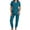 Blue, variant on Kilaqueen Scrubs for Women Medical Stretchy Regular Fitness V-Neck Scrub Top Jogger Pant with Pockets Solid Color Short Sleeve Nursing Uniform Set