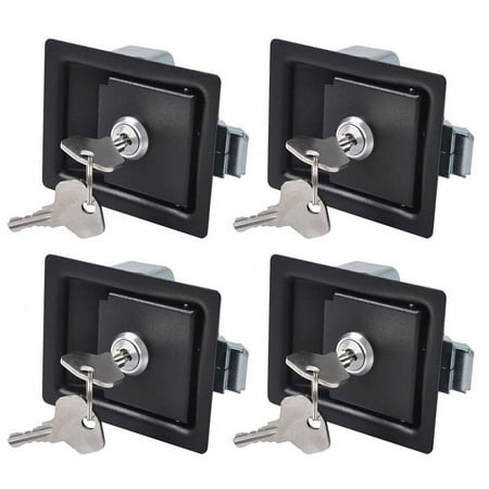 

4 PCS Trailer Tool Box Locks Anti-theft Paddle Handle Locks Caravan Trailer Accessories (Black)