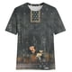 thumbnail image 4 of Fiudx Camisas de Mujer Top Casual de Manga Corta con Cuello Redondo y Estampado Retro para Mujer, 4 of 4