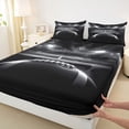 thumbnail image 4 of Castle Fairy Football Print King Sheets 4pcs, Ball Game Bedding, Black White Gray,1 Fitted Sheet, 1 Flat Sheet and 2 Pillowcases, 4 of 6