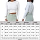thumbnail image 2 of Camiseta Top de manga larga expuesto al ombligo Traje diario informal con cuello redondo para mujer (Blanco S) Ygjytge Blanco T S para Mujer, 2 of 6