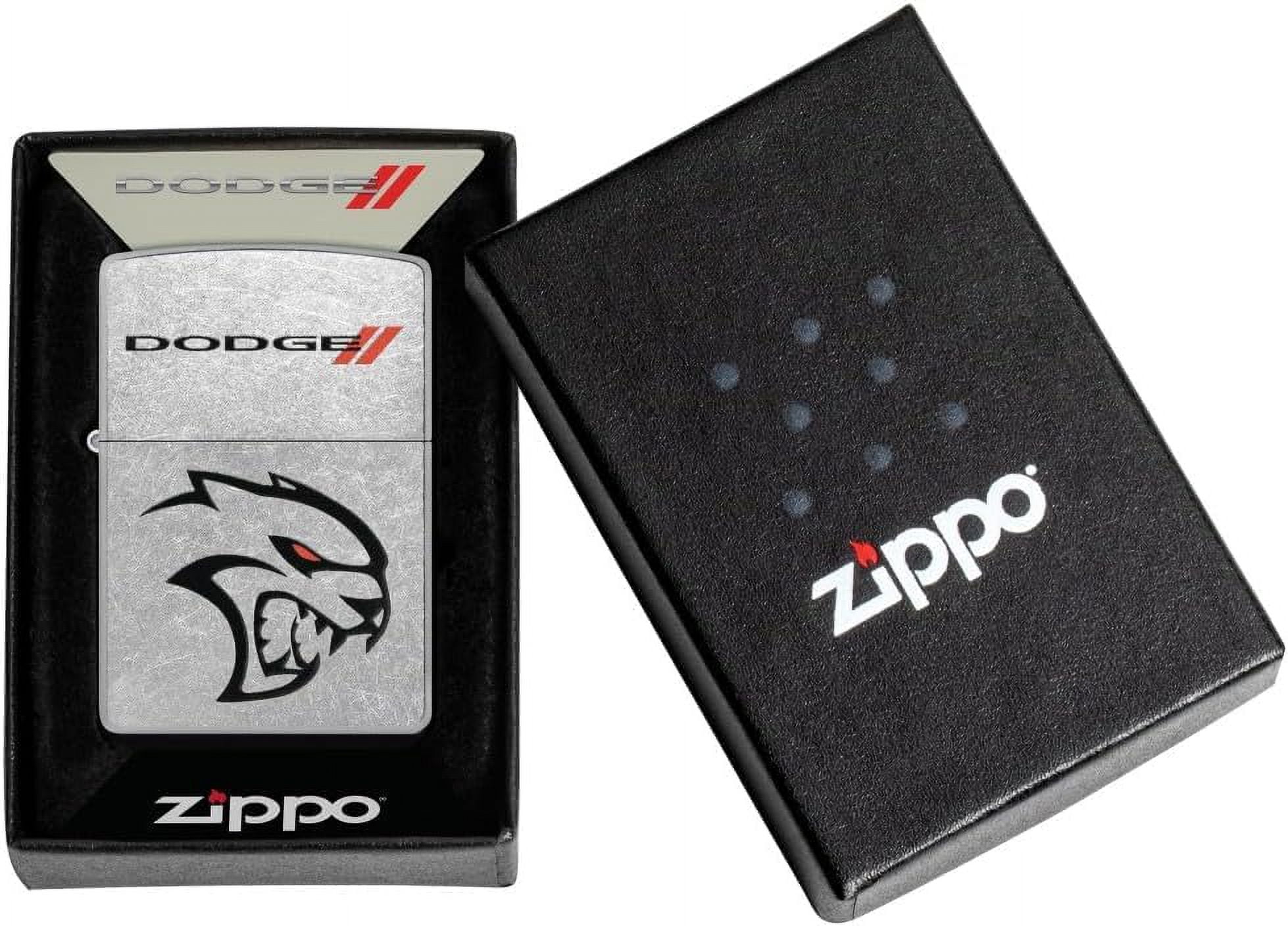 Zippo Lighter - Personalized Custom Message Engraved on Backside for Dodge Windproof Pocket Lighter (Dodge Hellcat 48760)