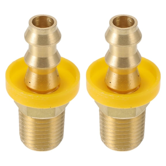 Brass Hose Barb Fittings 7/16" 1/4"NPT Male Thread Barb Fitting for Air Water Oil Gas Fuel 2 Pcs Gold Tone