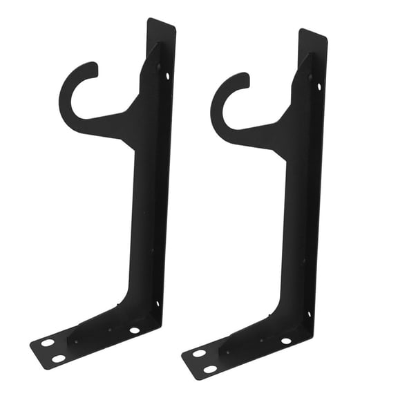 Heavy Duty Metal Wall Mount Closet Rod Brackets with Hooks, Multi-Purpose Shelf Support Holders for Bedroom Clothes Hanging Storage