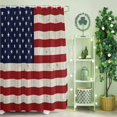 thumbnail image 2 of Shower Curtain, American Flag on Wood Plank Waterproof Shower Curtain Set with Hooks for Bathroom Showers,Stalls and Bathtubs,72x72In Vintage Red Blue Stripe Star, 2 of 9