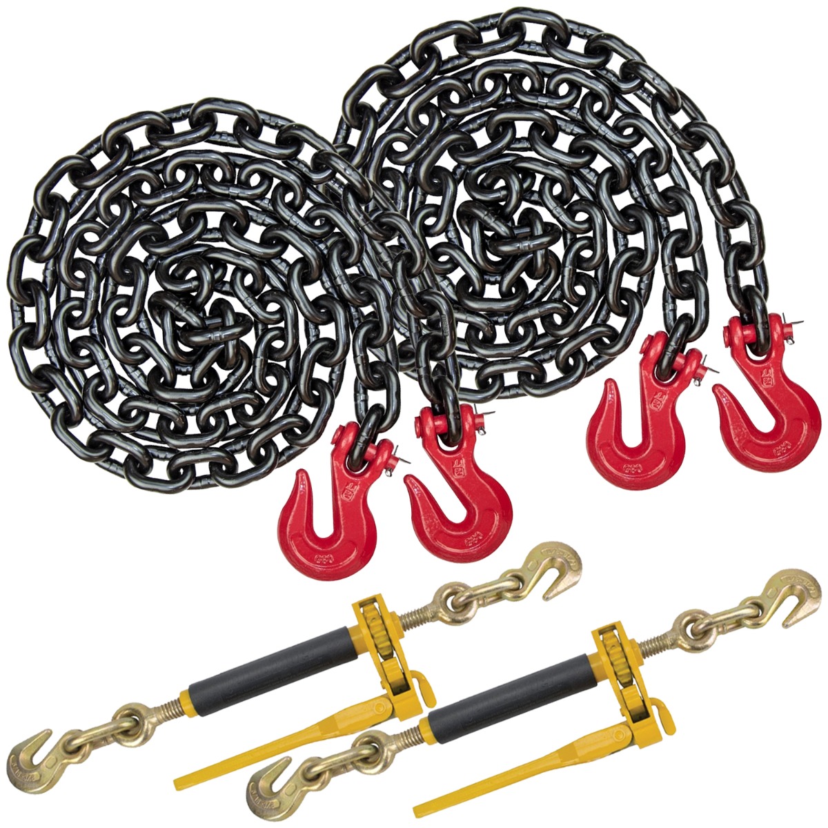 VULCAN Chain and Binder Kit Grade 80 1/2 Inch x 16 Foot Tie Down