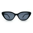 thumbnail image 5 of Womens Retro Classic Minimal Mod Thick Plastic Cat Eye Sunglasses All Black, 5 of 8