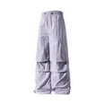 thumbnail image 7 of Men's Baggy Pants Straight Baggy Wide Leg Stretch Elastic Waist Drawstring Relaxed Fit Outdoor Running Trousers, 7 of 7