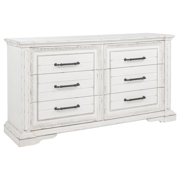Coaster McKinney 6-Drawer Bedroom Dresser Cabinet, Vintage White