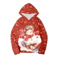 thumbnail image 4 of WELOIJEVBE Hoodies for Girls Children's Autumn Winter Christmas Theme Snowman Long Sleeve Hooded Hoodie Warm and Comfortable Children's Coat for Boys and Girls, 4 of 4