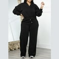 thumbnail image 3 of Perfectbot Womens Plus Size Outfit Set Fall Tracksuit Set Sweatshirt and Drawstring Jogger Set Sportswear, 3 of 5