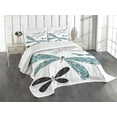 thumbnail image 3 of Ambesonne Dragonfly Quilted Bedspread Set 3 Pcs, Ornate Damask, King Size, Teal Turquoise Black, 3 of 5