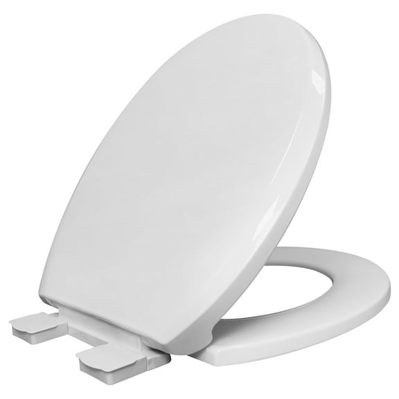 Mainstays Plastic Round Slow Close Toilet Seat in White