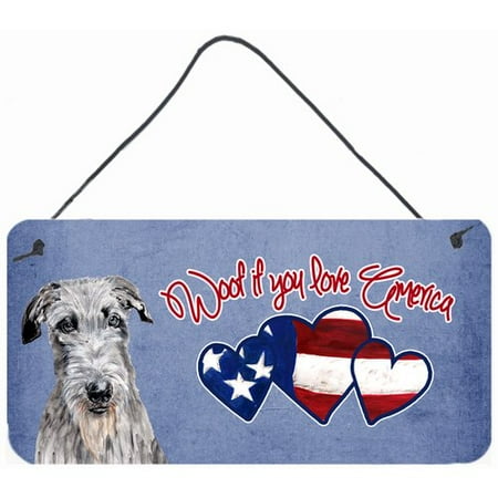Caroline's Treasures Woof if you love America Scottish Deerhound by Sylvia Corban Painting Print Plaque