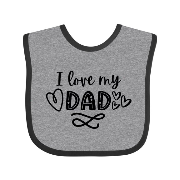 Inktastic I Love My Dad with Hearts Boys or Girls Baby Bib
