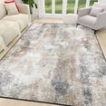 thumbnail image 4 of Modern Abstract 5x7 Area Rug, Washable Non Slip Soft Low Profile Indoor Rug, Textured Neutral Floor Rug for Living Room, Bedroom, Dining Room & Office, 4 of 13