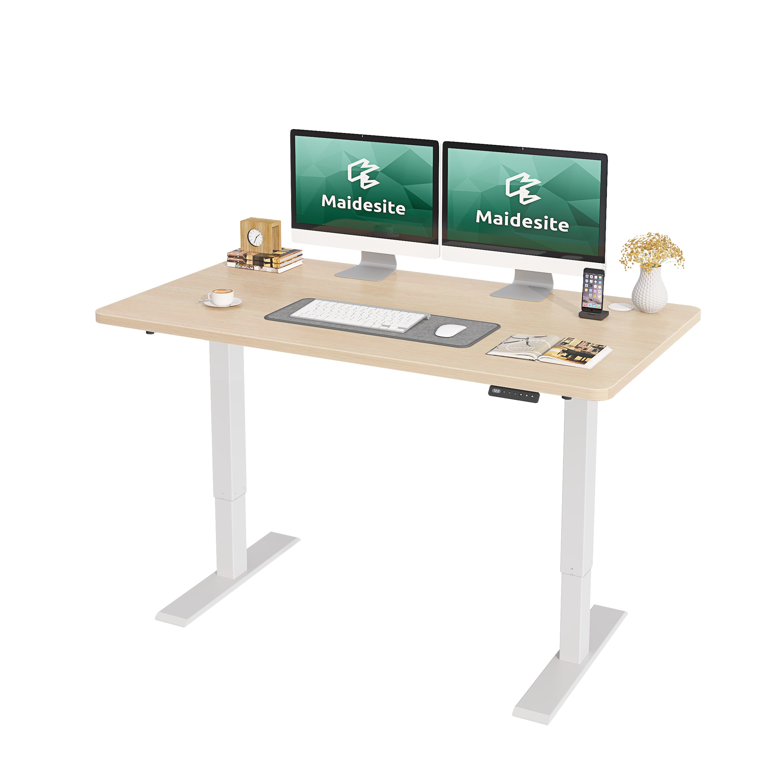 Maidesite Electric Standing Desk with Dual Motor, Height Adjustable Sit and Stand Desks Table