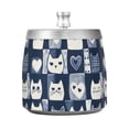 thumbnail image 7 of Yayeee Ashtray with Lid for Cigarette Smokeless Stainless Steel Home Ash Holder, Blue Cats and Hearts, 7 of 7