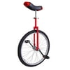 "24"" Inch Tire Chrome Unicycle Wheel Training Style Cycling  Saddel Seat Balance Mountain Exercise Bike - Red"