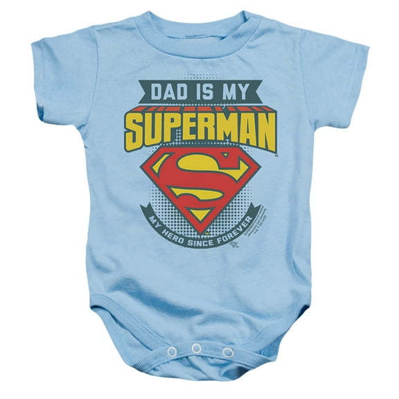Superman Dad Is My Unisex Infant Snap Suit for Baby (18 Months) Light Blue