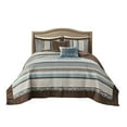 thumbnail image 6 of Bedding Sets 5 Piece Reversible Jacquard Bedspread Set Blue King,Bed Sets, 6 of 14