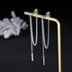 thumbnail image 3 of Pendientes colgantes de barra de plata de ley 925, cadena para mujeres y niñas, pendientes colgantes con borla, 3 of 5