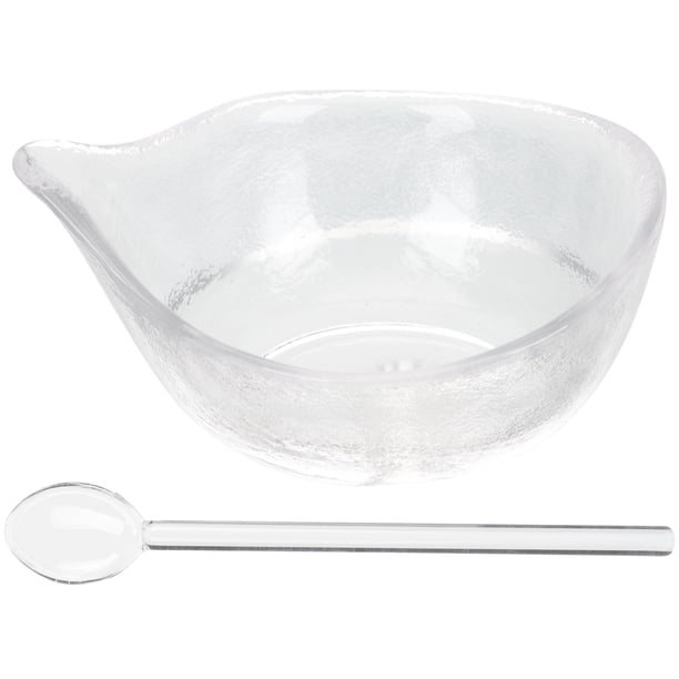 FELTECHELECTR juego de recipientes para mezclar mascarillas faciales con cuchara, recipientes de vidrio para aceites esenciales, herramientas de belleza para salón en casa.