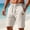 Beige, variant on Casual Men's Shorts with Pockets Summer Bermuda Shorts Elastic Waist Loose Fit Solid Drawstring Lightweight Shorts
