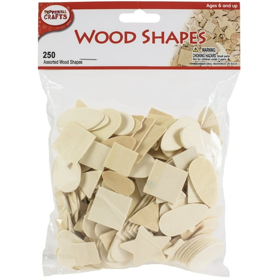 Pepperell Crafts Wood Shapes 250/Pkg-Assorted