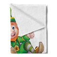 thumbnail image 2 of Clover Soft Flannel Fleece Throw Blanket, Funny Irish Leprechaun Sliding on a Rainbow Cartoon Illustration St Patrick's Day, Cozy Plush for Indoor and Outdoor Use, 60" x 80", Multicolor, by Ambesonne, 2 of 5